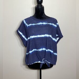 Old Navy Cropped Short Sleeve Tie Front Sweatshirt Size XXL